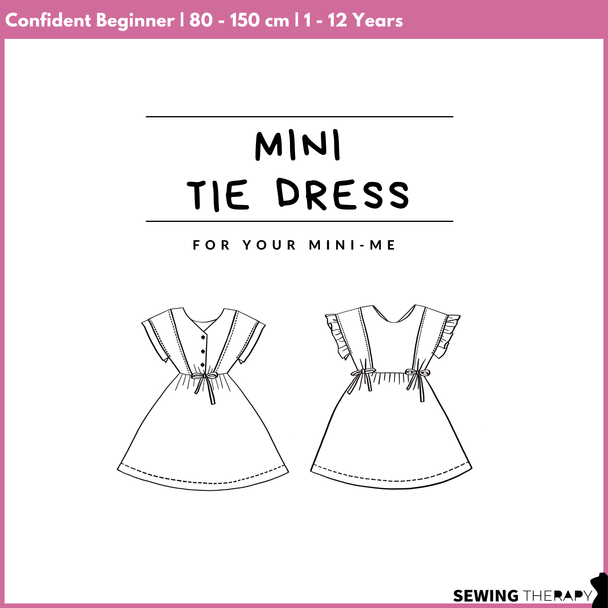 mini dress pattern pdf PDF Mini Tie Dress Pattern for Ages 1 – 12 (Sizes 80–150 cm)