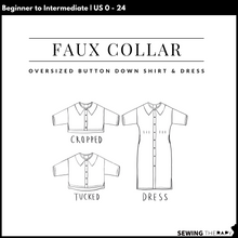 Charger l'image dans la galerie, PDF Faux Collar Shirt and Dress Pattern - Sewing Therapy