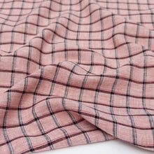 Load image into Gallery viewer, 1/2 Yard *Project Fabric* Yarn-dyed Cotton/Linen Check in Strawberry 54" Wide