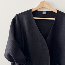 Charger l'image dans la galerie, 1/2 Yard Cloud Pastel Boiled Wool Coating - Black 56" Wide