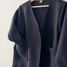Charger l'image dans la galerie, 1/2 Yard Cloud Pastel Boiled Wool Coating - Black 56" Wide