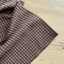 Load image into Gallery viewer, 1/2 Yard Organic Cotton Double Gauze - Dark Cocoa Gingham Cotton 100% 52" Wide