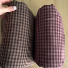 Load image into Gallery viewer, 1/2 Yard Organic Cotton Double Gauze - Plum Gingham Cotton 100% 52" Wide