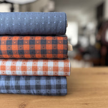 Load image into Gallery viewer, 1/2 Yard Dobby Hearts Gingham Cotton in Sunday Best 54" Wide