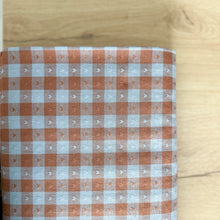 Load image into Gallery viewer, 1/2 Yard Dobby Hearts Gingham Cotton in Riviera 54" Wide