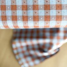 Load image into Gallery viewer, 1/2 Yard Dobby Hearts Gingham Cotton in Riviera 54" Wide