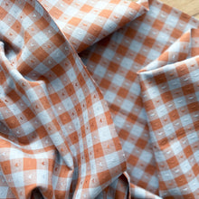 Load image into Gallery viewer, 1/2 Yard Dobby Hearts Gingham Cotton in Riviera 54" Wide