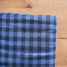 Load image into Gallery viewer, 1/2 Yard Dobby Hearts Gingham Cotton in Blueberry 54" Wide