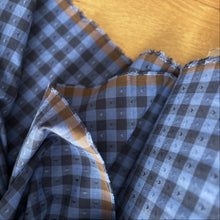 Load image into Gallery viewer, 1/2 Yard Dobby Hearts Gingham Cotton in Blueberry 54" Wide