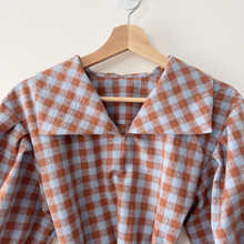 Load image into Gallery viewer, 1/2 Yard Dobby Hearts Gingham Cotton in Riviera 54" Wide
