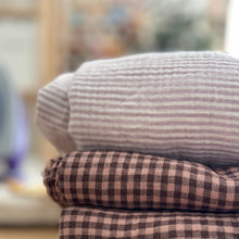 Charger l'image dans la galerie, 1/2 Yard Organic Cotton Double Gauze - Lilac / White Stripe Cotton 100% 52" Wide