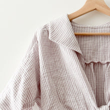 Charger l'image dans la galerie, 1/2 Yard Organic Cotton Double Gauze - Lilac / White Stripe Cotton 100% 52" Wide