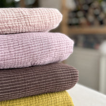 Load image into Gallery viewer, 1/2 Yard Organic Cotton Double Gauze - Espresso Stripe Cotton 100% 52" Wide