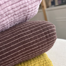 Load image into Gallery viewer, 1/2 Yard Organic Cotton Double Gauze - Espresso Stripe Cotton 100% 52" Wide