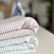 Charger l'image dans la galerie, 1/2 Yard Organic Cotton Double Gauze - Lilac / White Stripe Cotton 100% 52" Wide