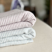 Charger l'image dans la galerie, 1/2 Yard Organic Cotton Double Gauze - Mist / White Stripe Cotton 100% 52" Wide