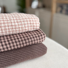 Load image into Gallery viewer, 1/2 Yard Organic Cotton Double Gauze - Espresso/Fawn Gingham Cotton 100% 52" Wide