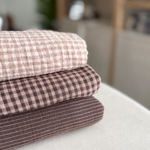 Load image into Gallery viewer, 1/2 Yard Organic Cotton Double Gauze - Mauve/Natural Gingham Cotton 100% 52" Wide