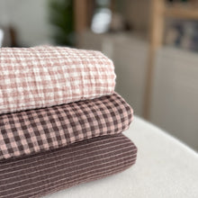 Load image into Gallery viewer, 1/2 Yard Organic Cotton Double Gauze - Espresso Stripe Cotton 100% 52" Wide
