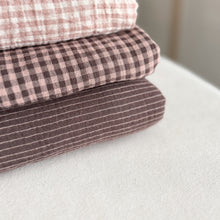 Load image into Gallery viewer, 1/2 Yard Organic Cotton Double Gauze - Espresso Stripe Cotton 100% 52" Wide
