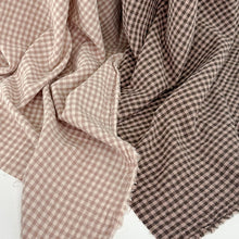 Load image into Gallery viewer, 1/2 Yard Organic Cotton Double Gauze - Espresso/Fawn Gingham Cotton 100% 52" Wide