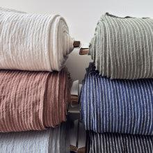 Charger l'image dans la galerie, 1/2 Yard Breezeway Stripe Linen - Verde 54" Wide