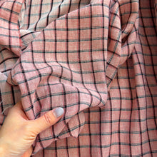 Load image into Gallery viewer, 1/2 Yard *Project Fabric* Yarn-dyed Cotton/Linen Check in Strawberry 54" Wide