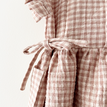 Load image into Gallery viewer, 1/2 Yard Organic Cotton Double Gauze - Mauve/Natural Gingham Cotton 100% 52" Wide
