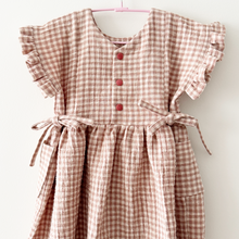 Load image into Gallery viewer, 1/2 Yard Organic Cotton Double Gauze - Mauve/Natural Gingham Cotton 100% 52" Wide