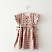 Load image into Gallery viewer, 1/2 Yard Organic Cotton Double Gauze - Mauve/Natural Gingham Cotton 100% 52" Wide