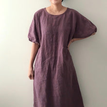 Load image into Gallery viewer, 1/2 Yard REAL LINEN - Antique Wash Finish Linen - Eggplant 54" Wide