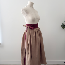 Load image into Gallery viewer, [HANDMADE] Heavy Linen Twill Hanbok Wrap Skirt - Fawn
