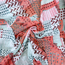 Load image into Gallery viewer, 1/2 Yard *Project Fabric* Coral Mosaic - Polyester Chiffon 57" Wide