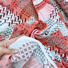 Load image into Gallery viewer, 1/2 Yard *Project Fabric* Coral Mosaic - Polyester Chiffon 57" Wide