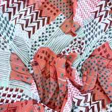 Load image into Gallery viewer, 1/2 Yard *Project Fabric* Coral Mosaic - Polyester Chiffon 57" Wide