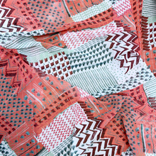 Load image into Gallery viewer, 1/2 Yard *Project Fabric* Coral Mosaic - Polyester Chiffon 57" Wide