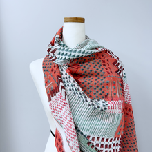 Load image into Gallery viewer, 1/2 Yard *Project Fabric* Coral Mosaic - Polyester Chiffon 57" Wide
