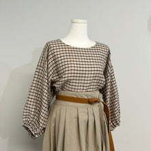 Load image into Gallery viewer, 1/2 Yard Ethereal Grid Linen - Natural 54" Wide