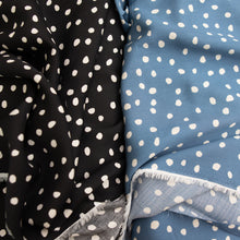 Load image into Gallery viewer, 1/2 Yard Tencel Lyocell - Dots in Black 58" Wide