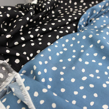Load image into Gallery viewer, 1/2 Yard Tencel Lyocell - Dots in Black 58" Wide