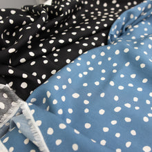 Load image into Gallery viewer, 1/2 Yard Tencel Lyocell - Dots in Denim 58&quot; Wide
