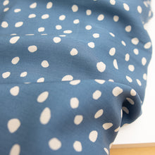 Load image into Gallery viewer, 1/2 Yard Tencel Lyocell - Dots in Denim 58&quot; Wide
