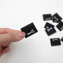 Charger l'image dans la galerie, Fabric Shears Sewing Labels - THE BLACK from Sewing Therapy (10 Labels in each envelope)