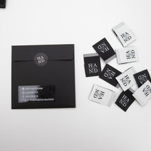 Load image into Gallery viewer, HAND Sewing Labels - THE BLACK from Sewing Therapy (10 Labels in each envelope)
