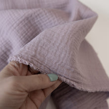 Load image into Gallery viewer, 1/2 Yard Organic Cotton Double Gauze - Lilac Cotton 100% 52" Wide