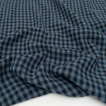 Load image into Gallery viewer, 1/2 Yard Organic Cotton Double Gauze - Midnight/Denim Gingham Cotton 100% 52" Wide