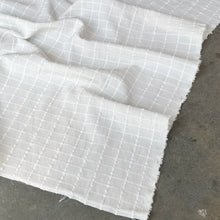 Load image into Gallery viewer, 1/2 Yard Frame Cotton Blend Jacquard - Milk Windowpane 55" Wide