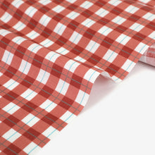 Load image into Gallery viewer, 1/2 Yard Red Check - Cotton Lawn 100% 62&quot; Wide
