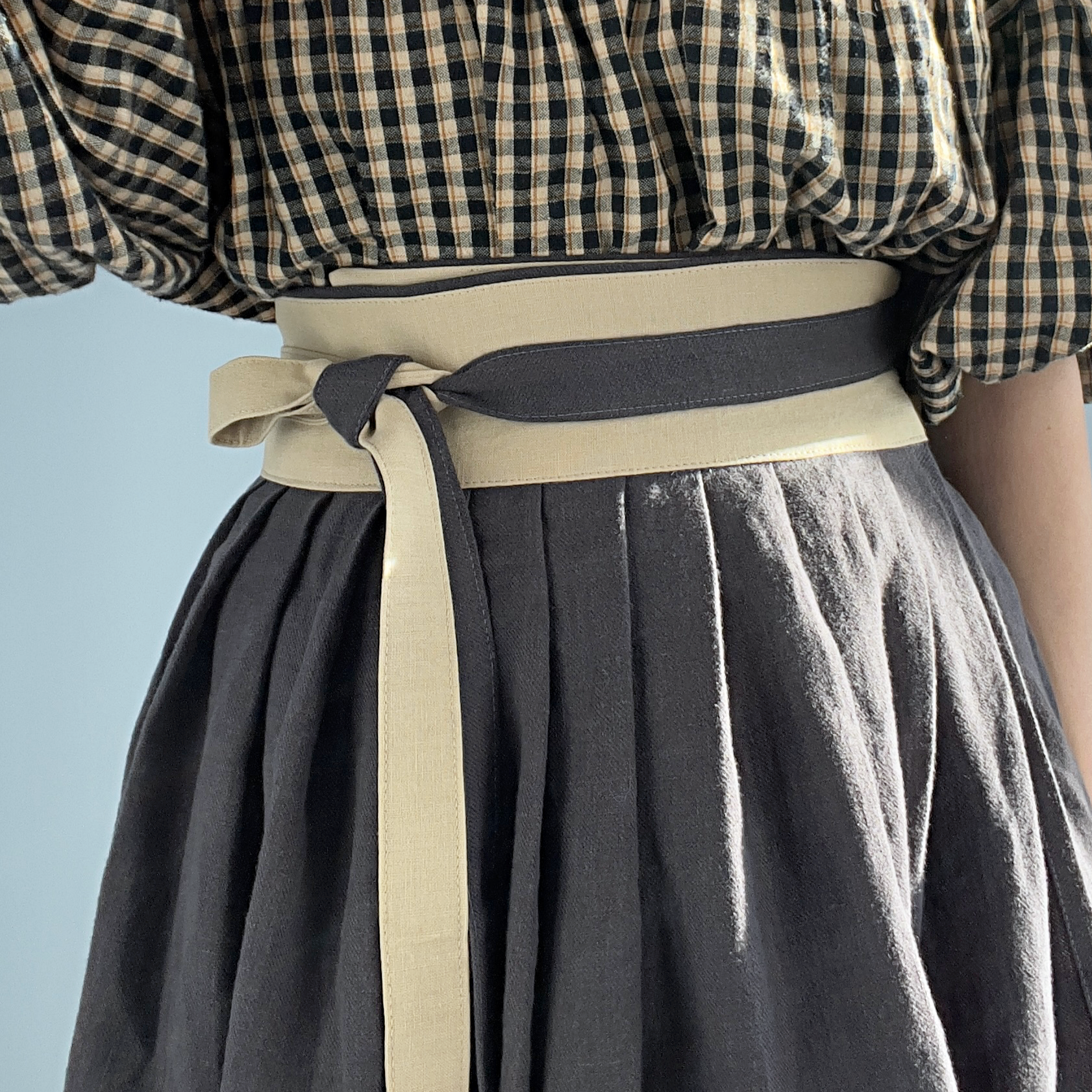 Leather wrap belt Obi belt for women Wide Waist Band Handmade (Black, XS)  at  Women's Clothing store