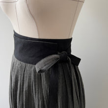Load image into Gallery viewer, [HANDMADE] Double Gauze Hanbok Wrap Skirt - Black Vertical Stripe
